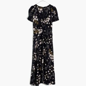 Madewell Puff Sleeve Wrap Front Dress